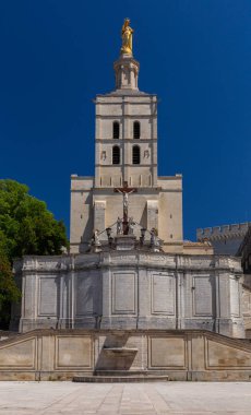 Avignon. Provence. Güneşli bir günde meşhur papalık sarayı..