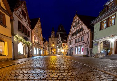 Rothenburg ob der Tauber. Eski ünlü ortaçağ şehri.