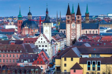 Wurzburg 'da. Hava şehri görünümü.