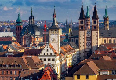 Wurzburg 'da. Hava şehri görünümü.