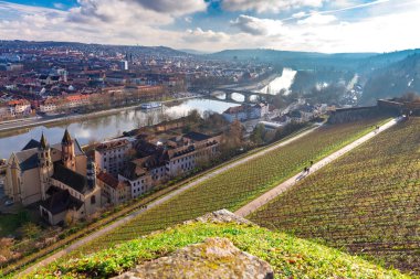 Wurzburg 'da. Hava şehri görünümü.
