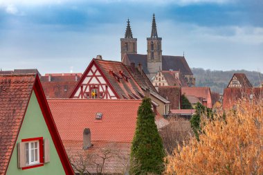 Rothenburg ob der Tauber. Eski ünlü ortaçağ şehri.