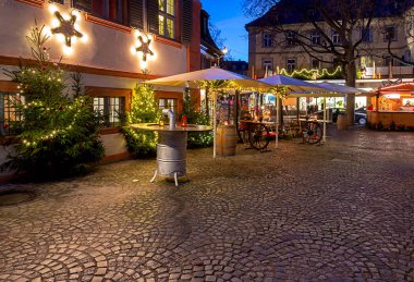 Bamberg. Gün batımında eski şehir seti.