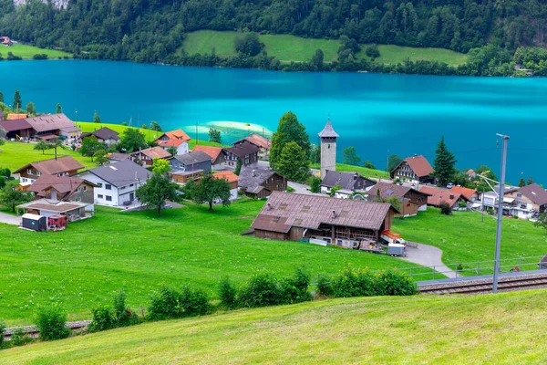 Lungern Old medieval village in the swiss alps. — Stock Photo, Image