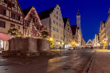 Rothenburg ob der Tauber. Eski ünlü ortaçağ şehri.