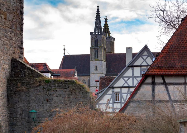 Rothenburg ob der Tauber. Gamla berömda medeltida stad. — Stockfoto