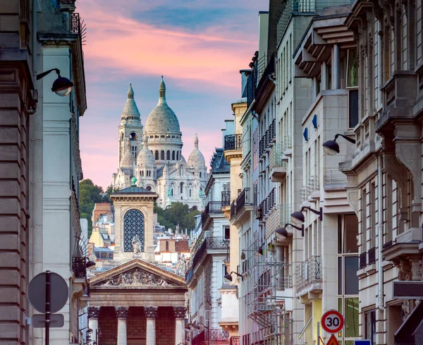 Til Paris. Basilika Sacre Coeur . - Stock-foto