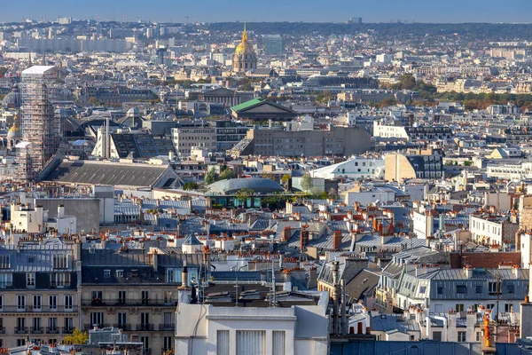 Vue Aérienne Pittoresque Ville Des Toits Tôt Matin Paris France — Photo