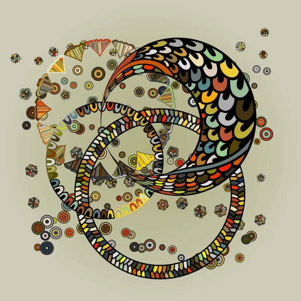 Etnické květinové zentangle, doodle pozadí vzorek kruh ve vektoru. Henna paisley mehndi čmáranice designu kmenové designový prvek. — Stockový vektor