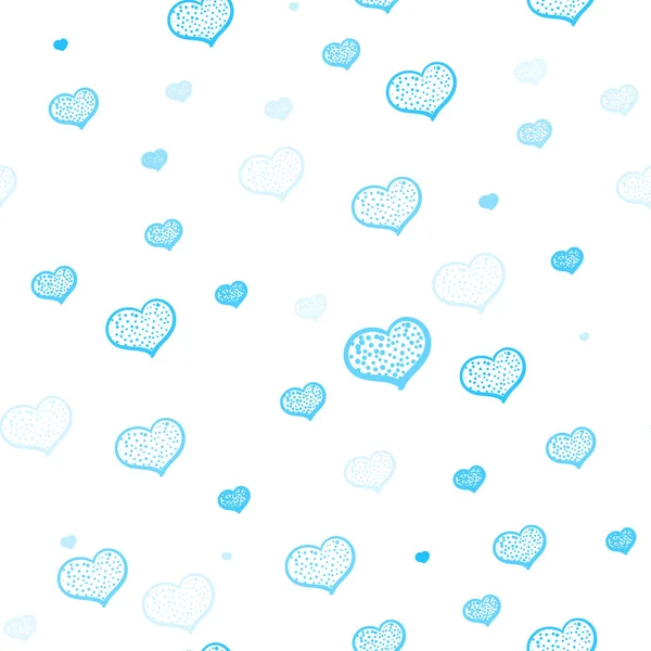 Seamless pattern with blue hearts — Stock Vector