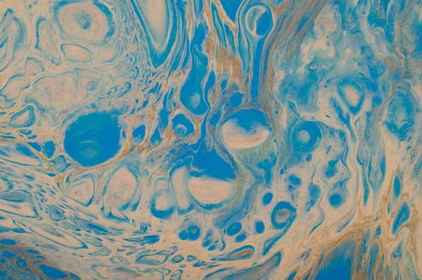 Μαρμάρινα θαλάσσια αφηρημένα φόντο. Υγρό ακρυλικού μαρμάρου μοτίβο με μπλε και χρυσό — Φωτογραφία Αρχείου