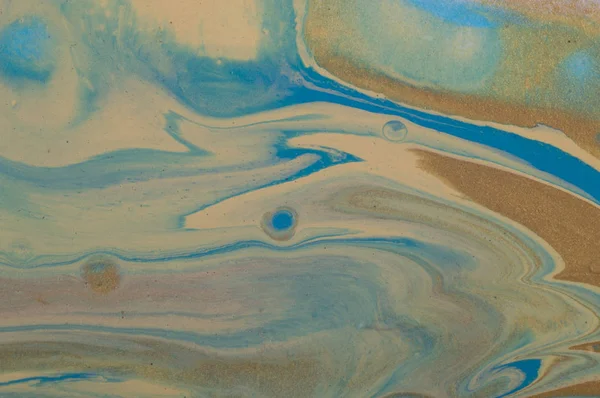 Μαρμάρινα θαλάσσια αφηρημένα φόντο. Υγρό ακρυλικού μαρμάρου μοτίβο με μπλε και χρυσό — Φωτογραφία Αρχείου