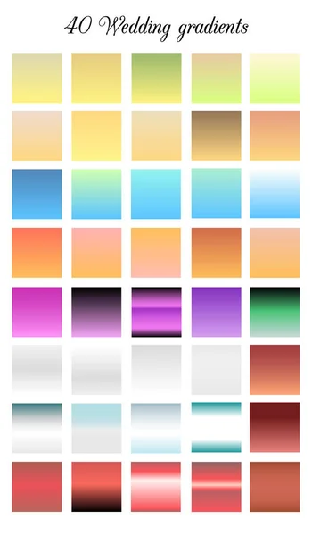 Coleção de gradientes de cores de casamento.Conjunto vetorial de gradientes para Adobe Illustrator — Vetor de Stock