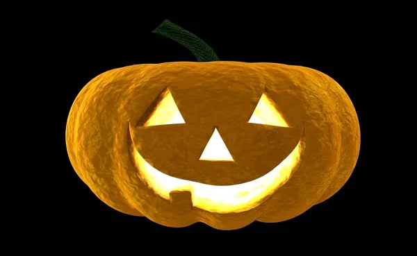 Хэллоуин тыква Джек О Фонарь 3D рендеринг изолированы на черном фоне с местом для текста — стоковое фото