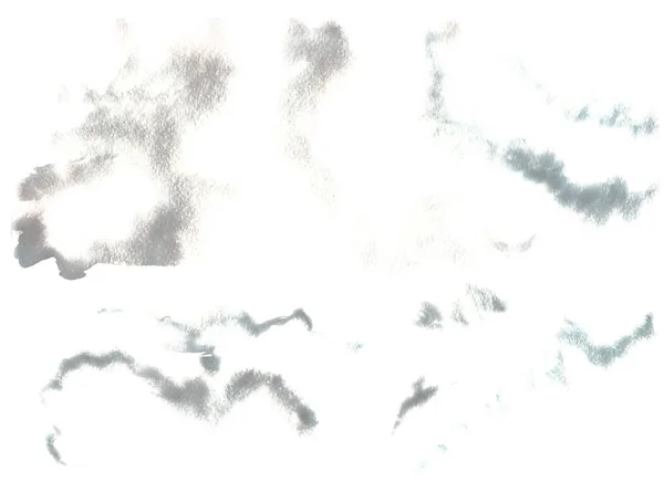 Manchas de aquarela cinza isoladas no fundo branco — Fotografia de Stock