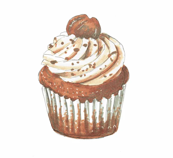 Kremalı çikolatalı pasta.