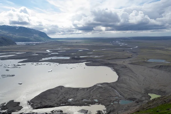 Skaftafellsjokull glacie, egyike a leg--bb impresive, Izland — Stock Fotó