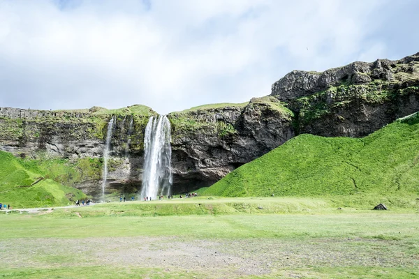 水の何百もの 1 つのアイスランドの滝します。 — ストック写真