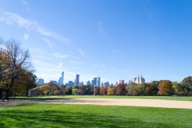 Düşüş sırasında Central Park kalbinde yer alan büyük çim