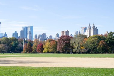 Düşüş sırasında Central Park kalbinde yer alan büyük çim