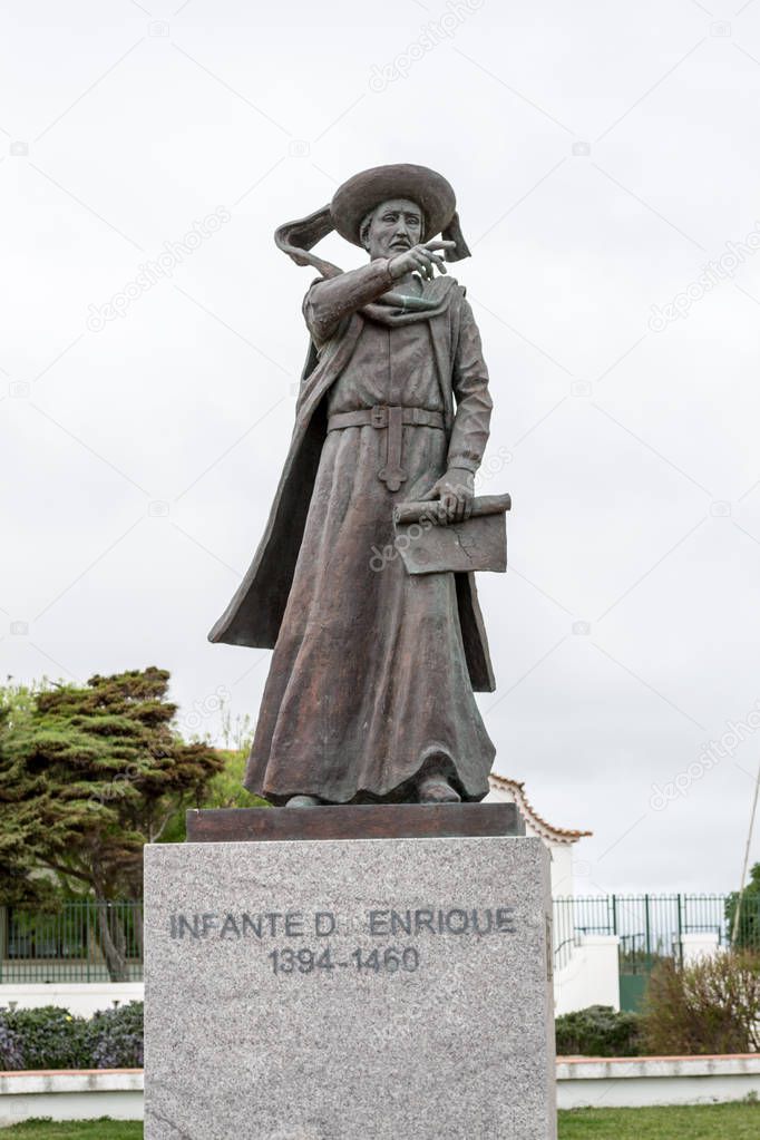 Statue of Prince Henry the Navigator in Sagres (Portugal)