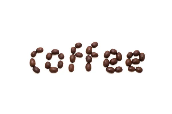 Word coffee created with coffee beans — Stock Photo, Image