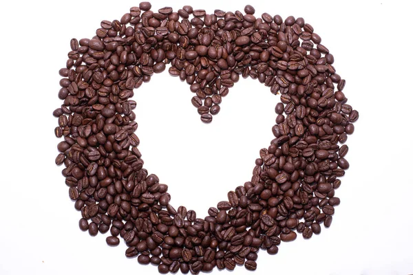 Forma de corazón marco de grano de café — Foto de Stock