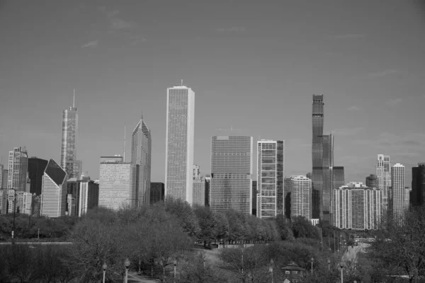 Downtown Απόψεις Του Σικάγο Τρίτη Πιο Πυκνοκατοικημένη Πόλη Στις Ηπα — Φωτογραφία Αρχείου