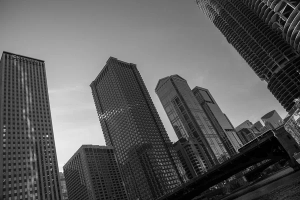 Chicago Känt För Sina Skyskrapor Vilka Några Syns Denna Bild — Stockfoto