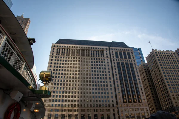 Chicago Känt För Sina Skyskrapor Vilka Några Syns Denna Bild — Stockfoto