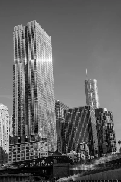 Chicago Gökdelenleriyle Ünlüdür Bazıları Resimde Görülebilir — Stok fotoğraf