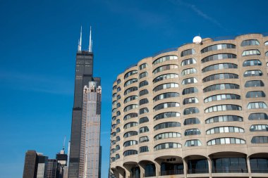 Chicago, IL, ABD - 9 Kasım 2019 - Willis kulesi, Chicago şehrinin en ikonik gökdeleni (IL, ABD)