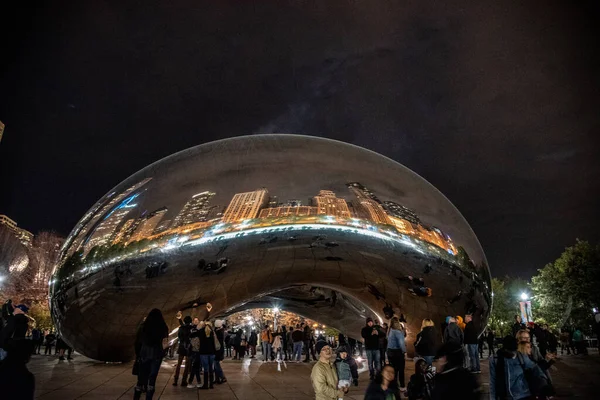 Chicago Eua Novembro 2019 Cloud Gate Aka Bean Uma Das — Fotografia de Stock