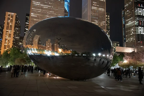 Chicago Usa November 9Th 2019 시카고의 관광지중 클라우드 게이트 Bean — 스톡 사진