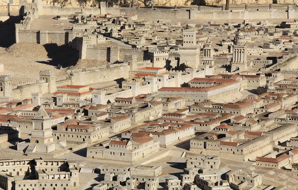 Model van het oude Jeruzalem zich te concentreren op Herods Palace — Stockfoto