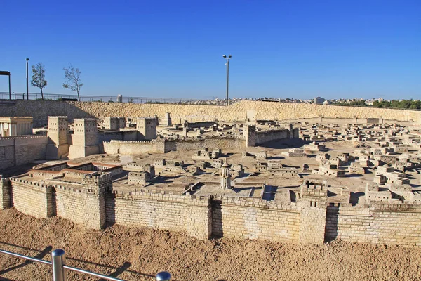 Panoramisch uitzicht op het Model van het oude Jeruzalem — Stockfoto