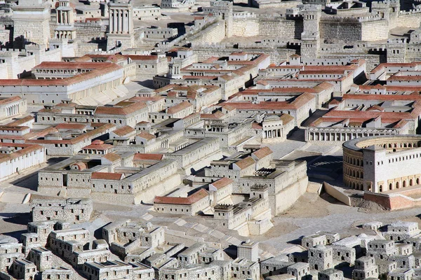 Modelo de la antigua Jerusalén centrado en dos palacios — Foto de Stock