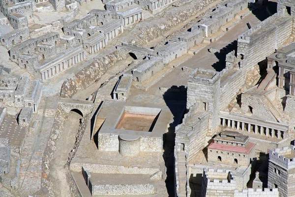 Modello di Gerusalemme Antica Concentrandosi sulla Piscina di Siloe — Foto Stock