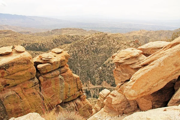 Вид на Тусон с Windy Point Vista — стоковое фото