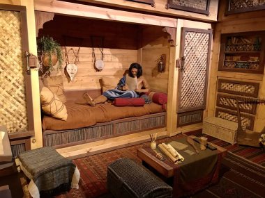 Williamstown, KY, USA - November 3, 2017:  Living Quarters on Noah's ark replica at the Ark Encounter Theme Park in Williamstown, Kentucky, USA clipart