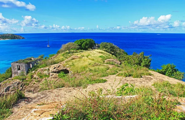 Island Peninsula Strážnice Old Fort Barrington Islands Peninsula Deep Bay — Stock fotografie