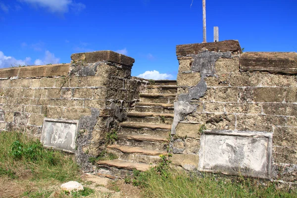 Copyspace Cielo Azul Sobre Los Escalones Old Fort Barrington Cima — Foto de Stock