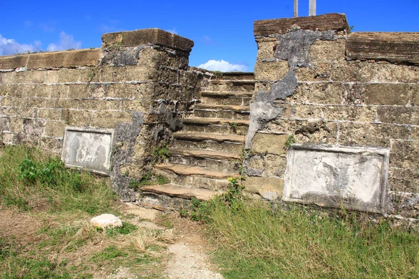 Blue Sky Copyspace Old Fort Barrington Steps Hilltop Five Islands — Stock Photo, Image