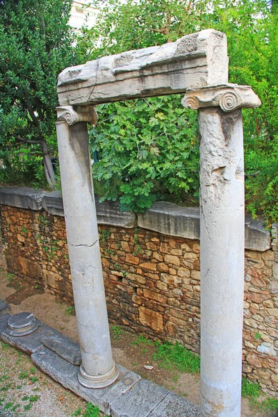 Mirando Hacia Abajo Área Excavada Verá Una Vieja Puerta Histórica — Foto de Stock