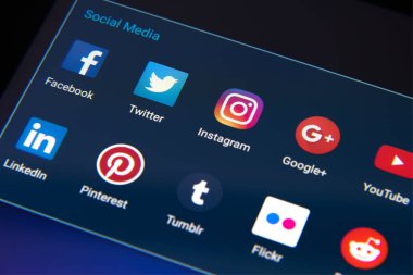 Sosyal medya app simgeleri Android smartphone cep telefonu ile
