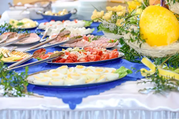 Easter breakfast in the hotel — Stock Photo, Image