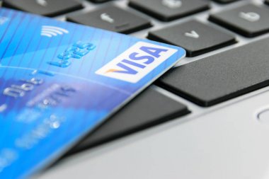 VISA kartı dizüstü klavye