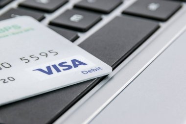 VISA kartı dizüstü klavye