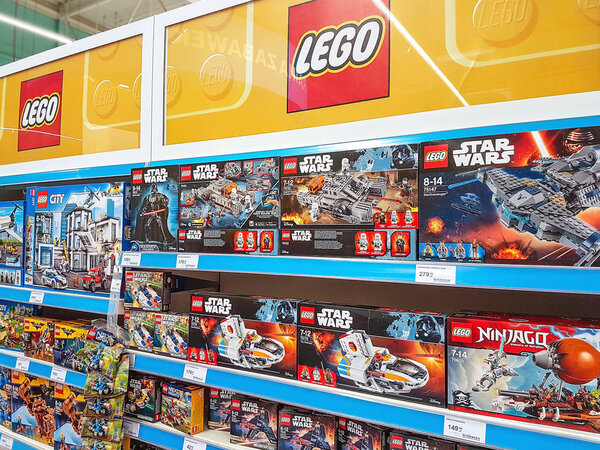 Lego on supermarket shelves