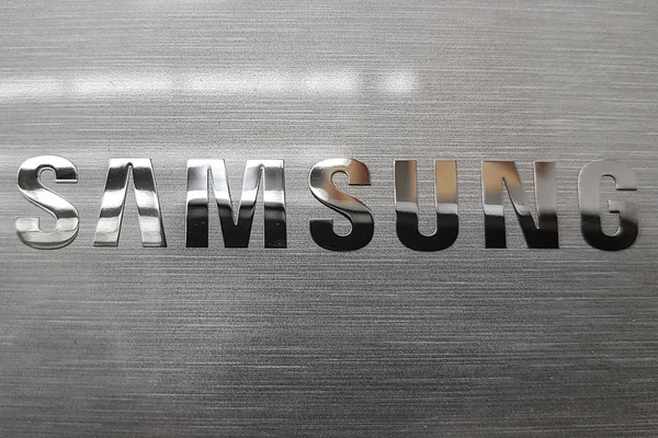 Logotipo de eletrônica Samsung coreano — Fotografia de Stock